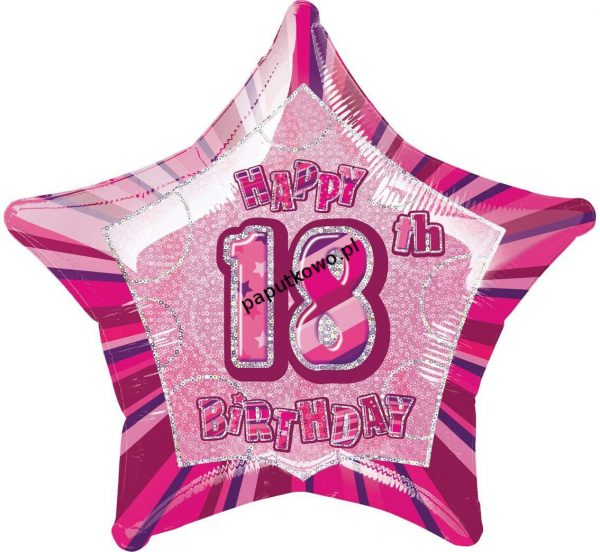 Balon foliowy Godan star happy 18th birthday 20cal (55105)