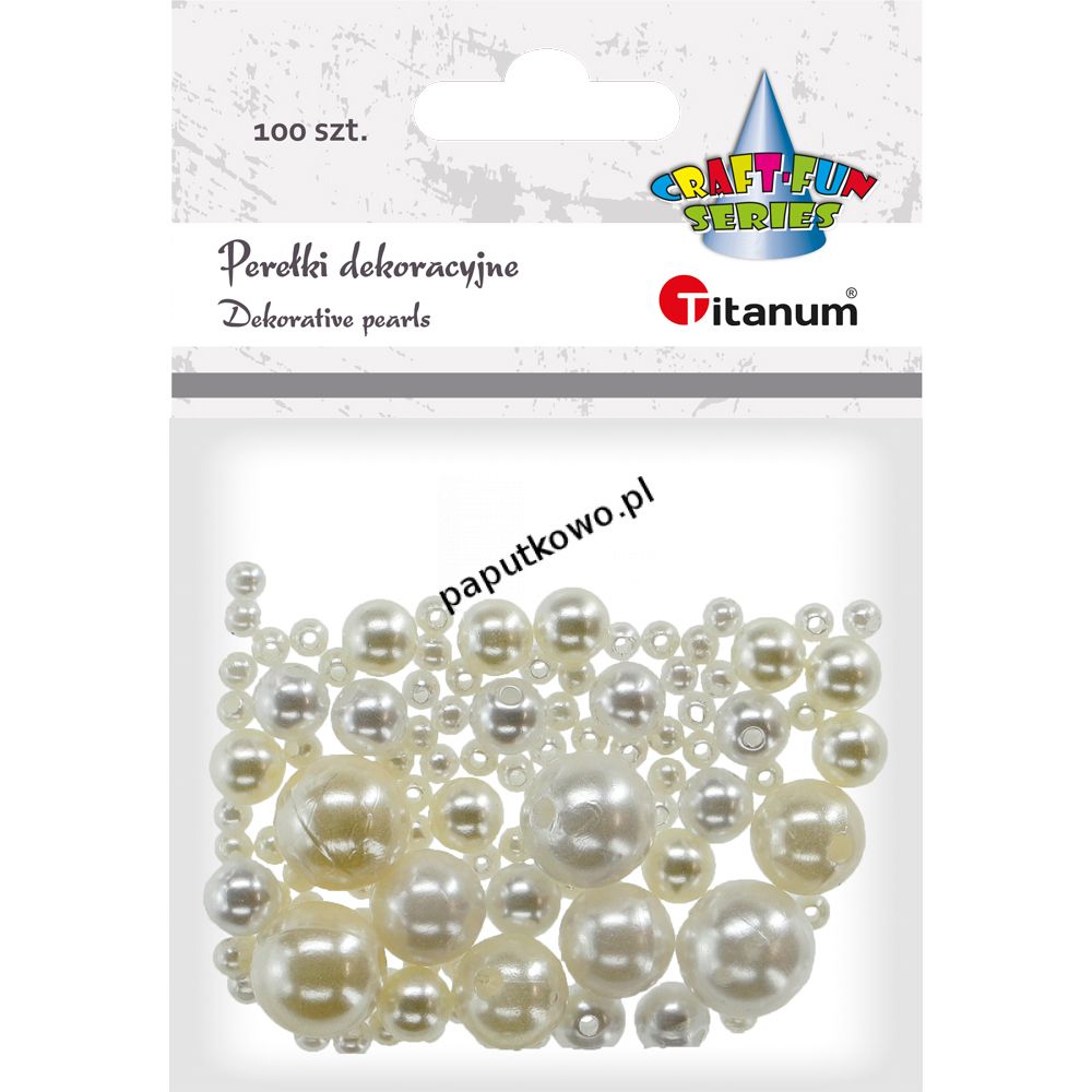 Perły Titanum Craft-fun Craft-Fun Series biały perłowy (mix) mm 100 szt (220181-220182)
