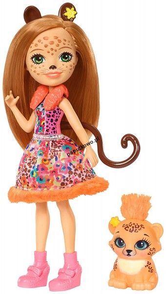Lalka Barbie enchantimals + zwierzę domowe 175 mm (fnh22)