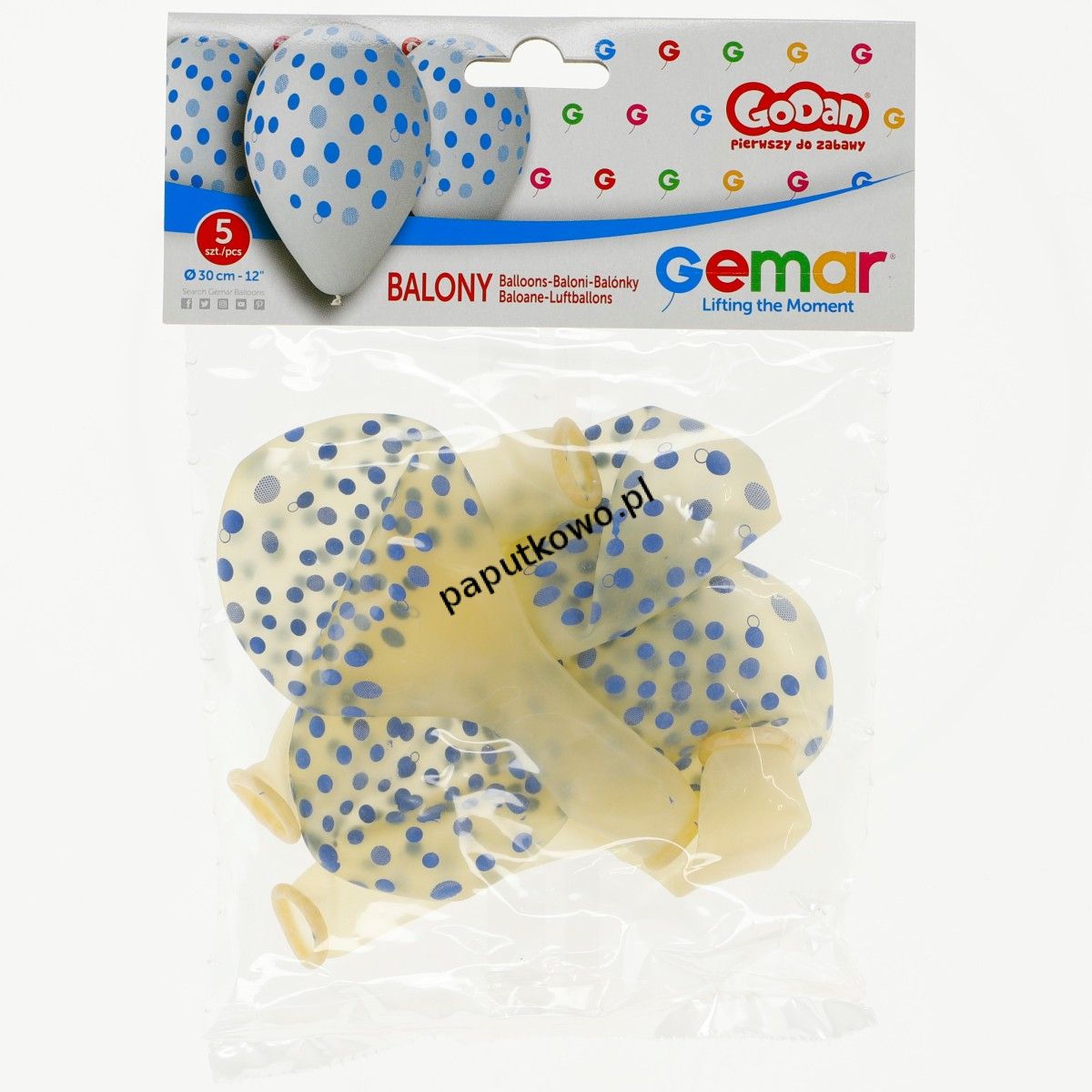 Balon gumowy Godan premium niebieskie 12 op 5 szt niebieski 5 szt (GS110/gkin)
