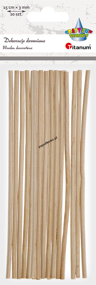 Ozdoba drewniana Titanum Craft-fun Craft-Fun Series patyczki drewniane naturalna 20 szt (178249X)