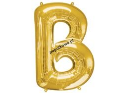 Balon foliowy Amscan balon mini literka b złota (3301401)