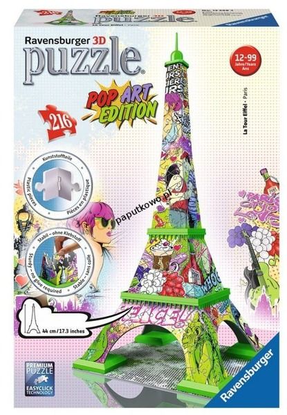 Puzzle przestrzenne Ravensburger Ravensburger wieża eiffla pop art (rap125982)