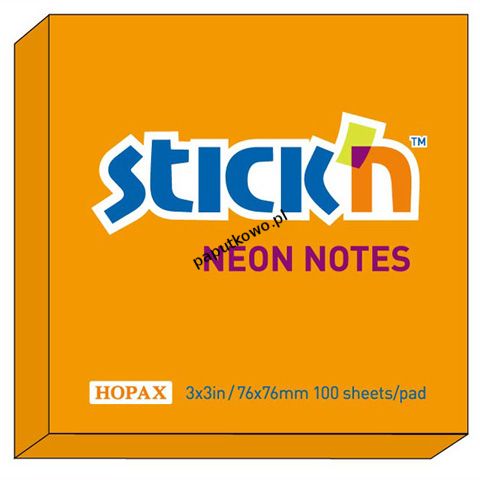Notes samoprzylepny Hopax notes samoprzylepny pomarańczowy 100k 76 mm x 76 mm (21164)