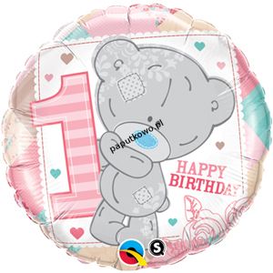 Balon foliowy baby girl 1 urodziny 18 cali 18cal (20776)